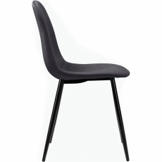 Jídelní židle Matcha (SADA 2 ks), samet, černá / tmavě šedá - 8