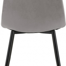 Jídelní židle Matcha, samet, černá / šedá - 4