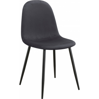 Jídelní židle Matcha, samet, černá / tmavě šedá