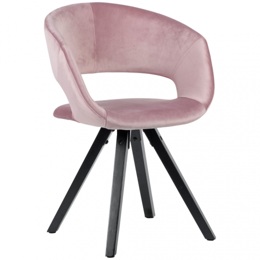 Jídelní židle Melany, samet, růžová - 1