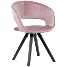 Jídelní židle Melany, samet, růžová - 1