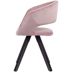Jídelní židle Melany, samet, růžová - 4