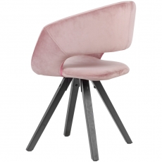 Jídelní židle Melany, samet, růžová - 5