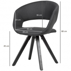 Jídelní židle Melany, textil, černá - 3