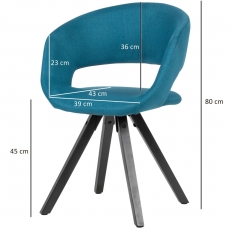 Jídelní židle Melany, textil, modrá - 3