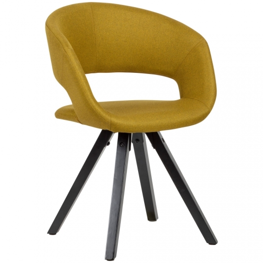 Jídelní židle Melany, textil, žlutá - 1