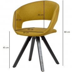 Jídelní židle Melany, textil, žlutá - 3