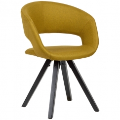 Jídelní židle Melany, textil, žlutá