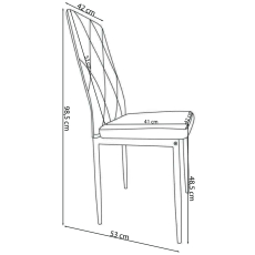 Jídelní židle Melly (SET 2 ks), samet, černá - 2