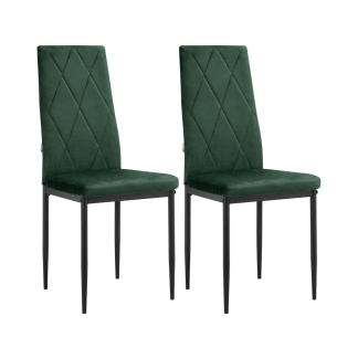 Jídelní židle Melly (SET 2 ks), samet, zelená