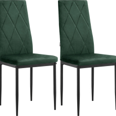 Jídelní židle Melly (SET 2 ks), samet, zelená - 1