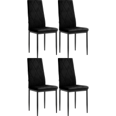 Jídelní židle Melly (SET 4 ks), samet, černá - 1