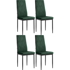 Jídelní židle Melly (SET 4 ks), samet, zelená - 1