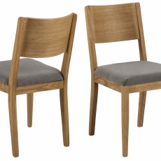 Jídelní židle Midland (SET 2ks), tkanina, dub - 1