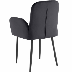 Jídelní židle Milton (SADA 2 ks), samet, šedá - 5
