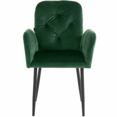Jídelní židle Milton (SADA 2 ks), samet, tmavě zelená - 2