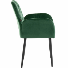 Jídelní židle Milton (SADA 2 ks), samet, tmavě zelená - 3