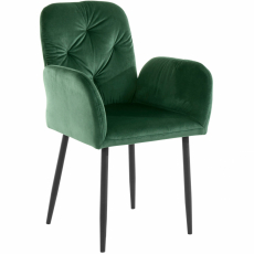 Jídelní židle Milton (SADA 2 ks), samet, tmavě zelená - 4