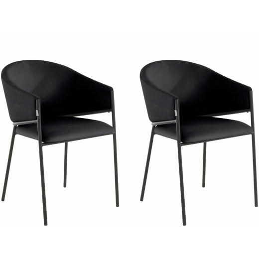 Jídelní židle Miriam (SADA 2 ks), tkanina, černá - 1