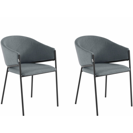 Jídelní židle Miriam (SADA 2 ks), tkanina, šedá - 1