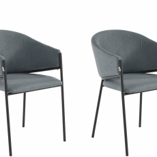 Jídelní židle Miriam (SADA 2 ks), tkanina, šedá - 1