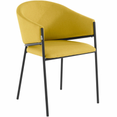 Jídelní židle Miriam (SADA 2 ks), tkanina, žlutá - 4