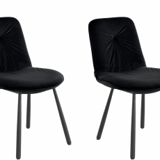 Jídelní židle Mirinda (SADA 2 ks), samet, černá - 1
