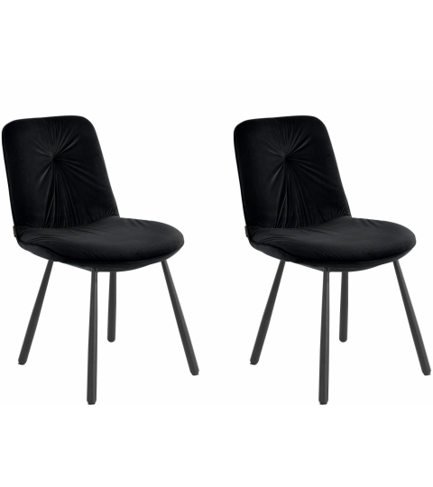 Jídelní židle Mirinda (SADA 2 ks), samet, černá