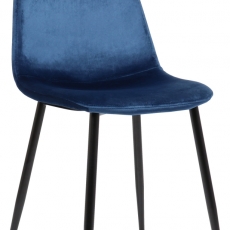Jídelní židle Napier, samet, modrá - 1