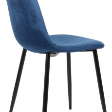 Jídelní židle Napier, samet, modrá - 3