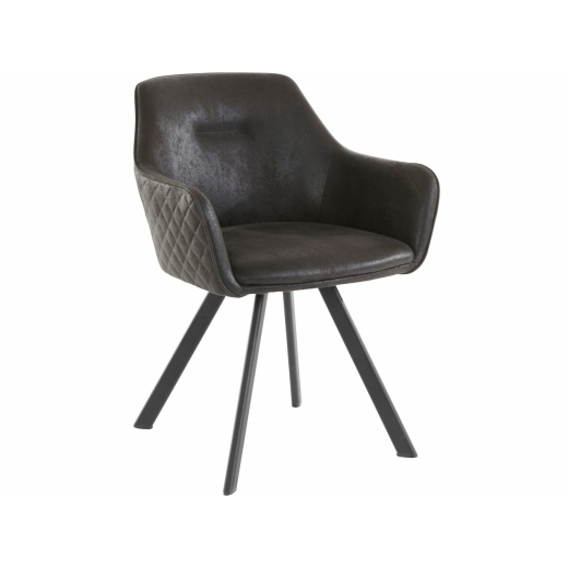 Jídelní židle Nimba, mikrovlákno, černá / antracitová - 1