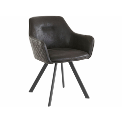 Jídelní židle Nimba, mikrovlákno, černá / antracitová