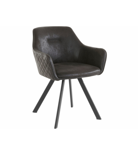 Jídelní židle Nimba, mikrovlákno, černá / antracitová