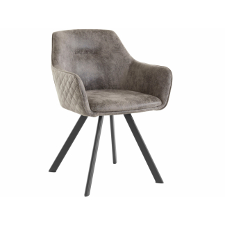 Jídelní židle Nimba, mikrovlákno, černá / světle šedá