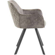 Jídelní židle Nimba, mikrovlákno, černá / světle šedá - 3