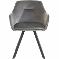 Jídelní židle Nimba, samet, černá / šedá - 2