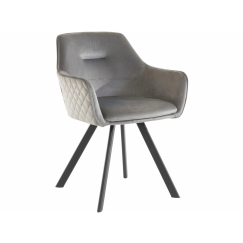 Jídelní židle Nimba, samet, černá / šedá