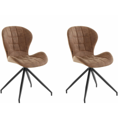 Jídelní židle Noma (SADA 2 ks), mikrovlákno, cappucino