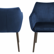 Jídelní židle Nora, samet, modrá - 2