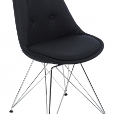 Jídelní židle Norby čalouněná, černá - 1