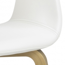 Jídelní židle Nova (SET 2ks), syntetická kůže, bílá - 6