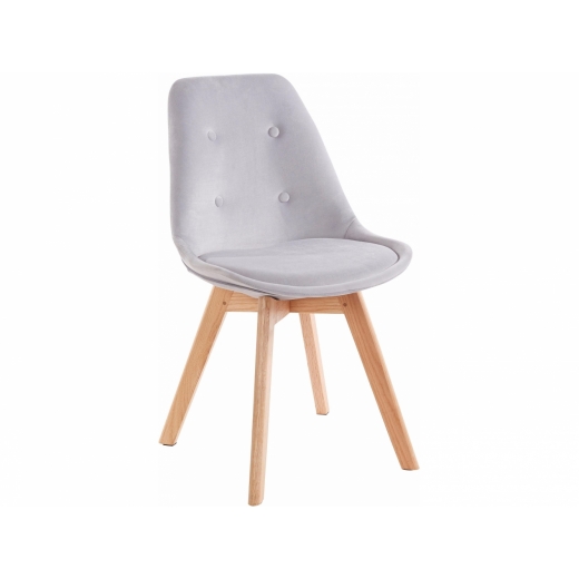 Jídelní židle Ohian (SET 2 ks), světle šedá - 1