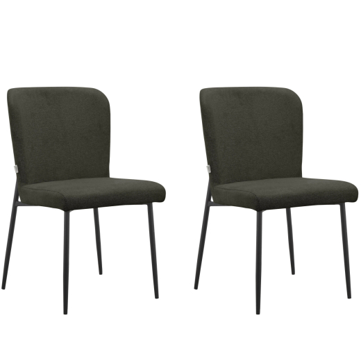 Jídelní židle Oita (SET 2 ks), textil, tmavě šedá - 1