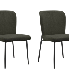 Jídelní židle Oita (SET 2 ks), textil, tmavě šedá - 1