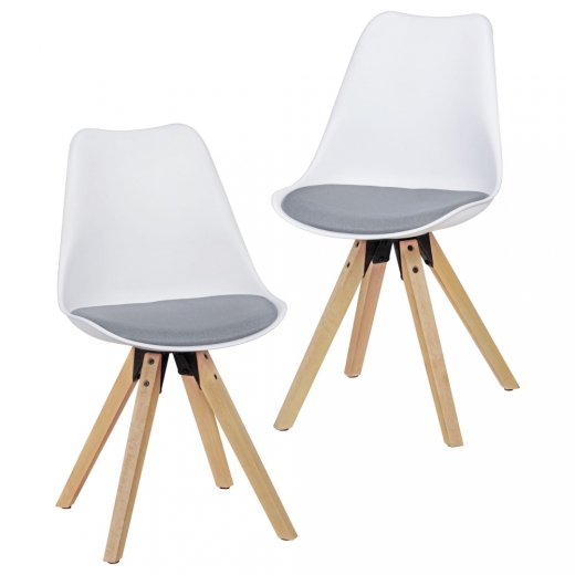 Jídelní židle Otto (SET 2 ks), bílá / šedá - 1