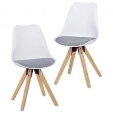 Jídelní židle Otto (SET 2 ks), bílá / šedá - 1