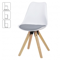 Jídelní židle Otto (SET 2 ks), bílá / šedá - 3