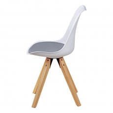 Jídelní židle Otto (SET 2 ks), bílá / šedá - 4