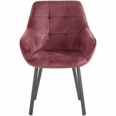Jídelní židle Pamela (SADA 2 ks), samet, růžová - 2