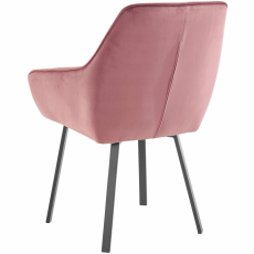 Jídelní židle Pamela (SADA 2 ks), samet, růžová - 5